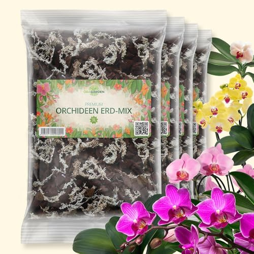 ORAGARDEN Orchideenerde für Zimmerpflanzen und Garten - 12L Orchideensubstrat für Pflanzen, Palmen, Blumen - 4 Komponenten Blumenerde