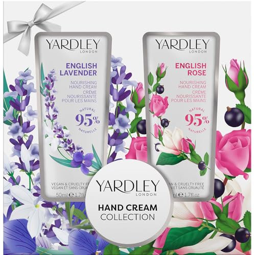 Yardley London English Lavender and English Rose Hand Cream Collection, with Patchouli for Moisturising and Hydrating Benefits 2x50ml