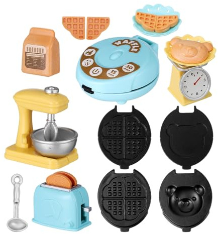 ibasenice Dollhouse Kitchen Toys Miniature Toaster Bread Maker Pretend Play Toy Kitchen Accessories for Kids Enhances Imaginative Play and Fine Motor Skills