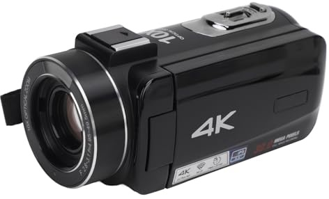 Tbest Digital videokamera 4K 10 x 3 tum IPS-pekskärm 6 axlar skaksäker optisk zoom pekskärm HD-kamera för resor