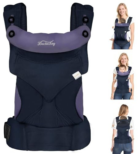 TOFFCAEA Multifonction Porte Bébé Randonnée, Ergonomique, Ajustable, pour les Bébés et les Enfants de 3 à 18 Mois(3.5 à 12 kg) (Bleu foncé)