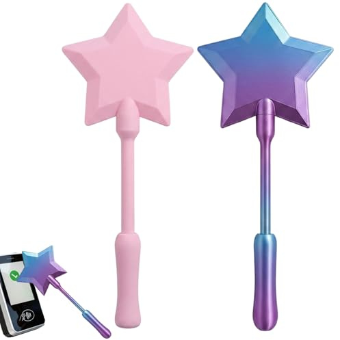 MAUDFEK 2 PCS Credit Card Wand, Wand Card Holder, Magic Wand Credit Card Holder, Retractable Starry Wand Card Holder, Contactless Payment Card Case, with Deep Sea Silk and Pink Colours