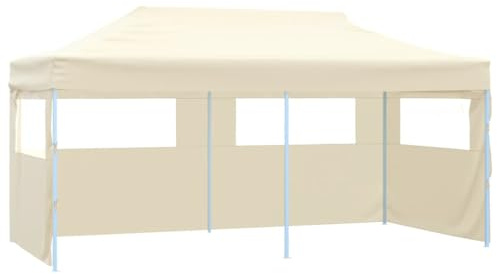 sephironlbb Tente de fête professionnelle pliable avec cadre en acier, 4 parois latérales et toit résistant aux UV en tissu Oxford 600D, tente de jardin imperméable avec fenêtre, tonnelle stable pour