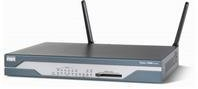 Cisco 1801 ADSL Ethernet Negro, Azul, Acero inoxidable - Router (10, 100 Mbit/s, 10/100Base-T(X), ADSL (RJ-11), Ethernet (RJ-45), ADSL, IOS, 128-bit AES, 192-bit AES, 256-bit AES, 3DES, AES, DES, EAP-FAST, LEAP, WEP, WPA, WPA2)