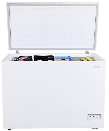 Avanti 10 cu.ft. Chest Freezer with Adjustable Temperature Control, Deep Freezer with Top Opening, Manual Defrost with Drain and 2 Removable Baskets for Home, Garage, Basement, 10-cu.ft., White