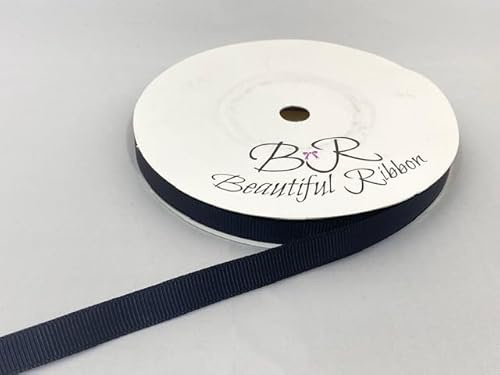 1 Full Roll Reel of 10mm x 20 metres Grosgrain Ribbed Ribbon Black Double Sided 10 mm 3/8 1cm