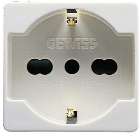 GEWISS 20246 PRESA SCHUKO BIVALENTE BIANCO SYSTEM