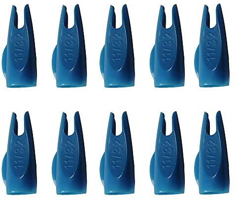 Mangobuy 50pcs 11/32 Arrow Nock White/Red For Outer Diameter 9mm Wooden and Bamboo Arrow Traditional Bow Outdoor Archery (Blue)