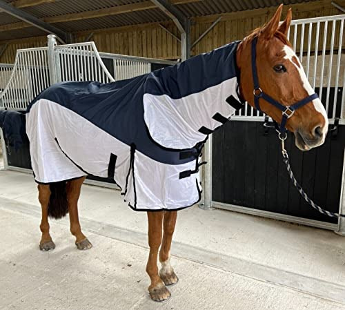 Waterproof Fly Rug 600d Hybrid Turnout Rug Lightweight Combo Mesh 4'9-7'0 (7'0)