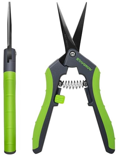 STAYGROW 2 Stück Gerade Gartenschere, 6.5 Scharfe Pflanzenschere für präzise Schnitte Blumenschere, Rosenschere mit Klein Edelstahl, 16.5 cm Trimmschere Pruning Shears für Bonsai & Pflanzen