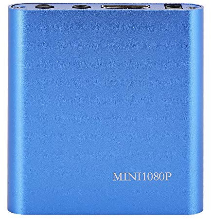 Lecteur Multimédia1080P, Conception Compacte et Portable, Prend en Charge Les Vidéos MKV et Les Films Blu-Ray, avec Télécommande (Blue)