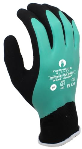 MCR Tornado HydraGrip Paire de gants de montage avec double revêtement en latex Taille 09 Extrêmement doux et flexible Épaisseur 13 Hautement imperméables Gants de travail