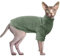 Oslueidy Sphynx Haarlose Katzen Weste Rollkragenpullover, Langärmlige Einteiler Katzenbekleidung Katzenbody Kätzchen Katzen Pullover Shirts für Sphynx Cornish Rex Devon Rex Peterbald (Grün, L)