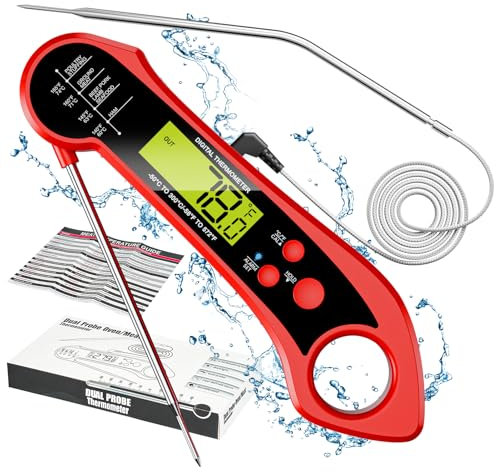 Termometro di cottura digitale lettura istantanea 3s sonda pieghevole 102cm per carne barbecue bistecca