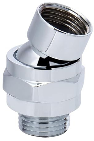 Milageto Adaptador de Ducha de articulación giratoria Universal componente de Ducha confiable Junta Ajustable para baño doméstico, Plata