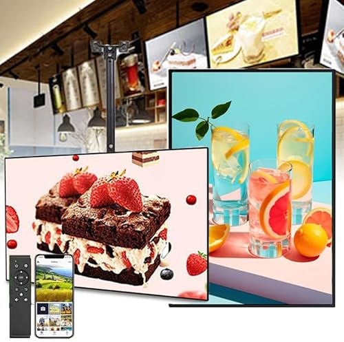 YhsPkAh Display per Segnaletica Digitale Sospeso Da 32/43/50/55'' - Schermo Diviso Intelligente, Monitor Lcd Commerciale, Chiosco Digitale Sottile Senza Cornice 50in
