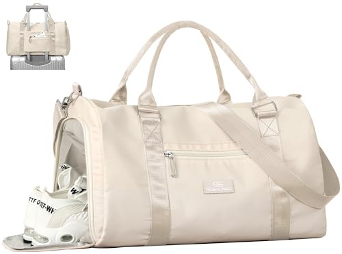 GSG SINCE 1998 Sports Gym Bag Womens Travel Bag with Shoes Compartment & Wet Pocket, Weekend Overnight Duffle Hospital Bag Carry On Holdall for Travel Swimming