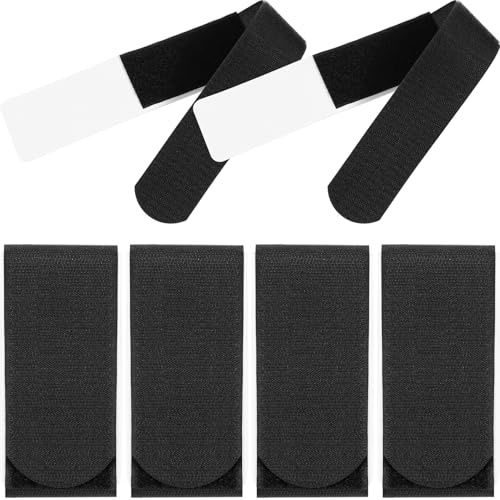 WOONEKY 10 Correas Negras para Tablas de Esquí 50x450 Mm, Bandas de Sujeción Resistentes para Transporte y Almacenamiento, Bridas para Esquís Seguras y Versátiles para Deportes de