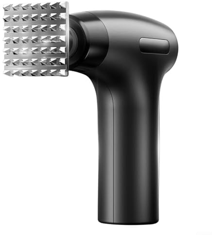 Ablandador eléctrico de carne con cabezal de acero inoxidable - Accesorio de cocina para filetes, carne de res y pollo - Metal 304, recargable por USB, compacto