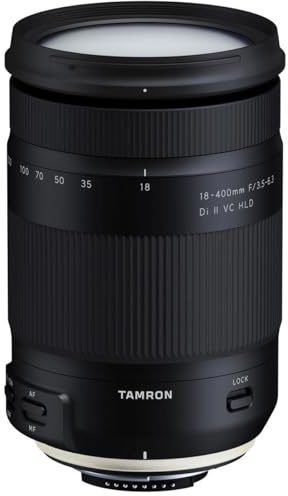 Tamron 18-400mm F/3.5-6.3 DI-II VC HLD All-In-One Zoom For Nikon APS-C Digital SLR Cameras (6 Year Limited USA Warranty) Black