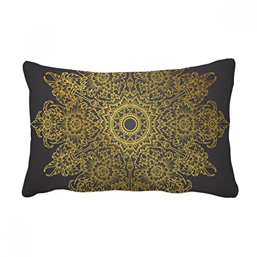 DIYthinker Thai Customs Culture Spread Gold Foil Throw Pillow Lumbar Insert Cushion Cover Home Decoration
