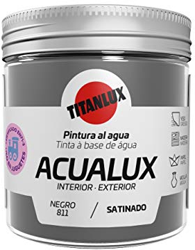 Titanlux Acualux pintura acrílica multiadherente Satinado Negro 75 ml