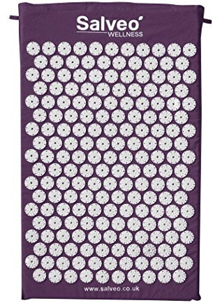 Salveo Acupressure Mat (Purple) Massage Mat Acupuncture Mat Spikey Nail Spike Shakti Mat UK Shiatsu Mat Back Pain Meditation Mat Wellbeing Stress Relief Relaxation Pressure Point Sleep Aids For Adults