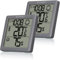 Bresser Thermometer Hygrometer Climate Smile 2er-Set zum Aufstellen oder zur Wandmontage mit Raumklima-Indikator als Smiley, anthrazit