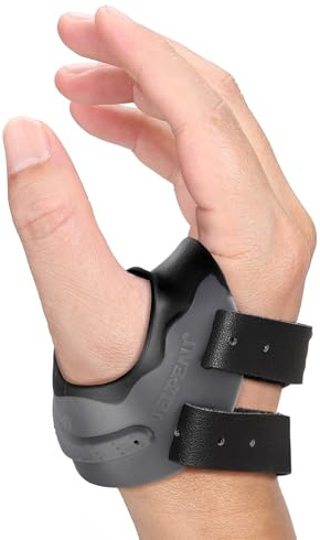 Velpeau CMC Thumb Brace for Osteoarthritis - with Shape-memory Restriction Splint, CMC Joint Stabilizer, Basal Thumb Arthritis Pain Relief and Support for Women and Men (Black, Right Hand, Medium)