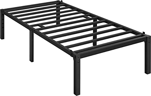 Yaheetech 41cm Single Bed Frame Metal 3ft Solid Platform Bed with Heavy Duty Steel Slat Support/Non-slip Mattress Foundation/No Box Spring Needed/Under-bed Storage/Esay Assembly/Black