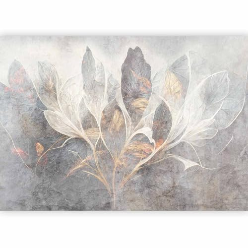 murando Carta da parati Foglie 350x256 cm Fotomurali in TNT Murale alla moda Decorazione da Muro XXL Poster Gigante Design Carta per pareti Natura Pianta Di Foglie Muro di pietra f-C-10057-a-a