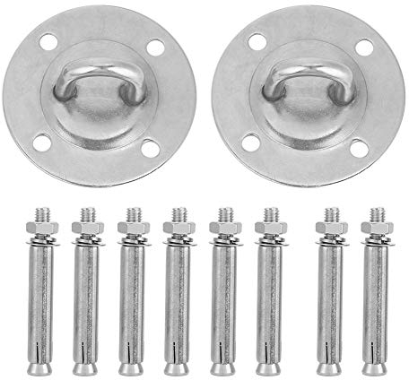 Keenso Stabile Yoga-Hängemattenhalterung aus Edelstahl, 4 Löcher und Schrauben, Stabile Aufhängung für Aerial Yoga-Hängematte