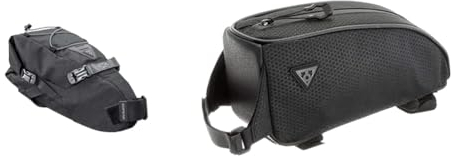 TOPEAK Unisex – Erwachsene Backloader Gepäckträgertasche, schwarz, 10 Liter & Unisex – Erwachsene Toploader Satteltasche, schwarz, 0,75 Liter