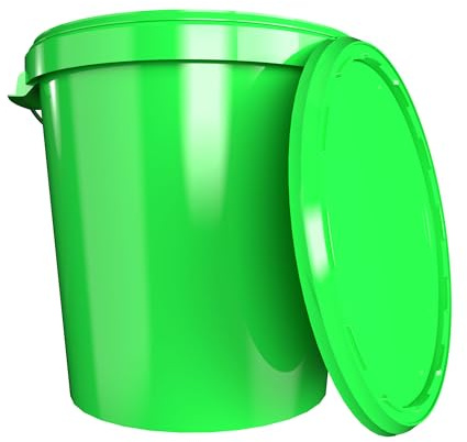 Eimer mit Deckel 30 Liter Made in Germany - lebensmittelecht, stabil, luftdicht - Vorratseimer für Aufbewahrung von Lebensmittel, Büromaterial, Kinderzimmer, Haushalt, Werkstatt, Gastronomie Grün