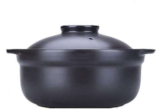 WEYFH Cazuela De Barro Olla De Terracota Cazuela De Cerámica Olla De Barro para Cocinar - Durable Multiusos Buen Aislamiento-Bl (Negro 2.8L)