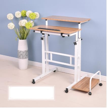 OHMG - Escritorio plegable con ruedas, plegable portátil, mesa de escritorio plegable con almacenamiento, escritorio para ordenador pequeño espacio estaciones de trabajo, mesa auxiliar enrollable