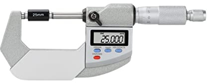 Digital Micrometer, Micrometer IP65 0.001mm Outside Digital Micrometer 0-25/50/75/100mm Water/Oil Proof Electronic Gauge Measure Caliper Professional Measuring Tools Thickness Gauge(25-50mm)