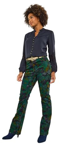 Joe Browns Women's Floral Printed Moleskin Trousers Pants, Turquoise, 10