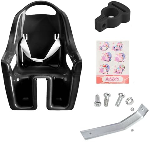 EIRONA Children's Bicycle Doll Seat with Sticker DIY for Girls, black