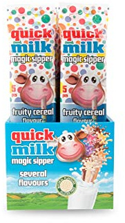 CANNUCCE FRUTTA e CEREALI Ideali per la colazione | Confezione da 100 Cannucce | Le Originali QUICK MILK Senza Glutine | Solo aromi Naturali | Adatte anche agli intolleranti al Lattosio