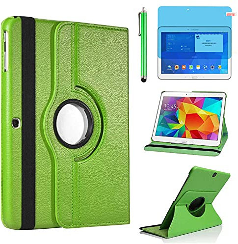Case for Samsung Galaxy Tab 4 10.1 inch (SM-T530 SM-T531 SM-T535) - 360 Degree Rotating Stand Case Full Protective Smart Cover,with Stylus Pen,Screen Film (Green)