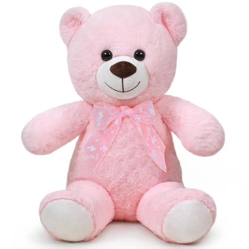 SNOWOLF orsacchiotto peluche Morbido simpatico orso bambola giocattolo animale regalo per i bambini ragazzi ragazze compleanno Natale San Valentino (40m, rosa)