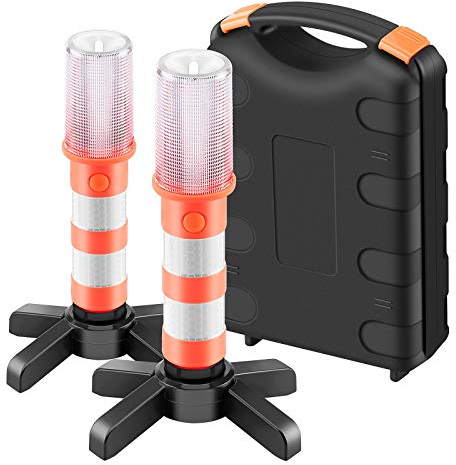 2 PCS LED Route éclaire La Lumière, Voiture Urgence Routière Clignotant Sécurité Kit, Lumière Stroboscopique Kit Balise D'avertissement pour Les Avertissements de La Circulation