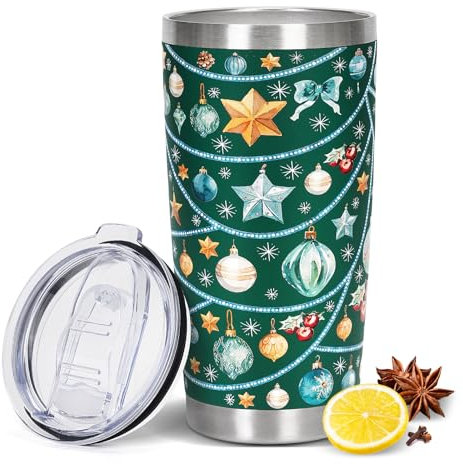 Merrwon Weihnachts Becher to go 590ml - Perfektes Kaffeetasse Geschenk für Freunde, Kollegen und Familie (Festtagslichter)