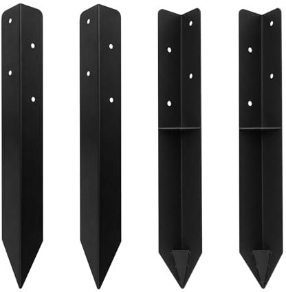 JYiuog Ancoraggio a terra, sicuro per altalene, torri da gioco e dispositivi da gioco, set da 4 ancore, per giardino e parco giochi, 420 x 45 x 45 mm (4, nero)