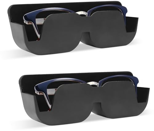 AOROPS Bilglasförvaring, 2 st bilglasetui Solglasögon 165 mm x 55 mm x 35 mm, förvaringshållare Självhäftande med filtpåfyllning för glasögon i bil Glasögonförvaring Ablagebox