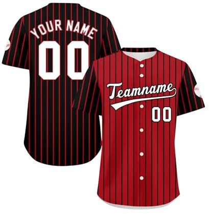 Custom Baseball Jersey Personalized Stitched Name & Number Button Down Sports Uniform Baseball Shirts for Men Women Youth Team