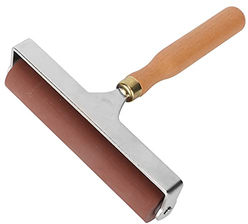TIKATARER Rullo Brayer in Gomma Morbida, Rullo in Gomma Elastica Robusta, con Impugnatura in Plastica Antiscivolo con Funzionamento Regolare, Ideale per Blocchi di Inchiostro, Superfici Intagliate,