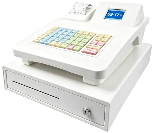 Cash Register Electronic Smart Till with Split Cash Drawer,48Key POS System