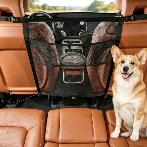 Hund-bilbarriär, nätorganisation, sällskapsdjur skiljevägg för bil/SUV | Hund-bilnätbarriär för baksätet, skyddar mot distraktion